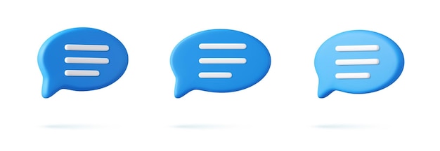 3D-speech bubble-icons geïsoleerd op witte achtergrond 3D-chat-iconset Chatbox berichtbox 3D-rendering Vector-illustratie