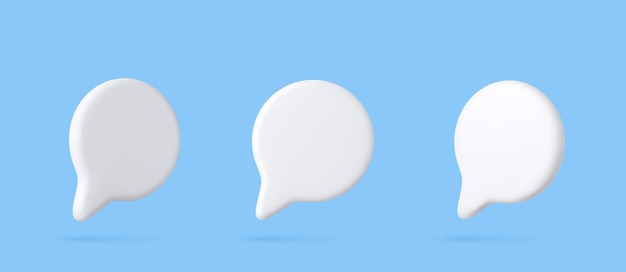 3d Speech Bubble Icons with Check Mark