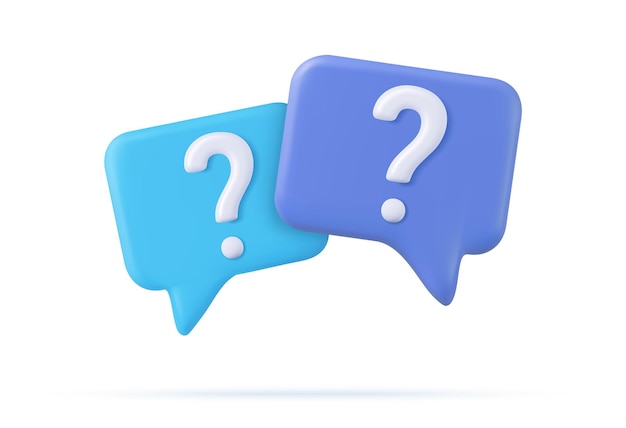 3d Speech bubble met vraagteken