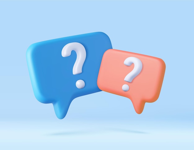3d Speech bubble met vraagteken