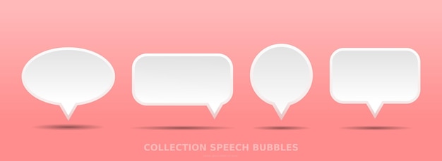 3D speech bubble pink background