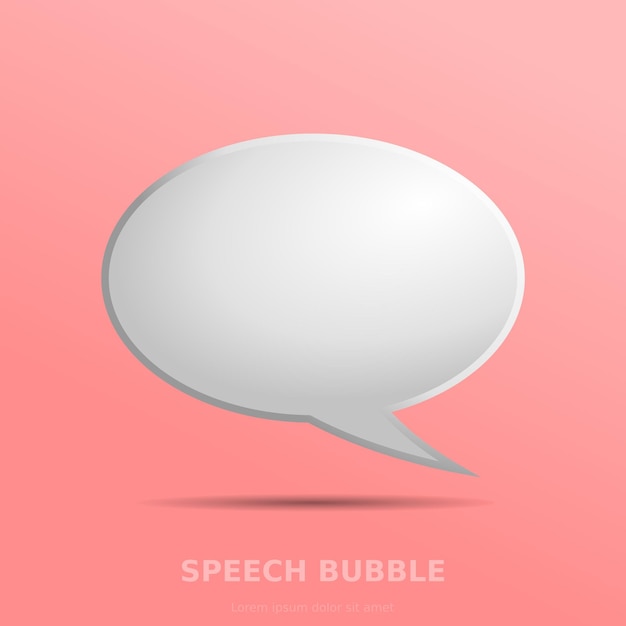 3d speech bubble pink background