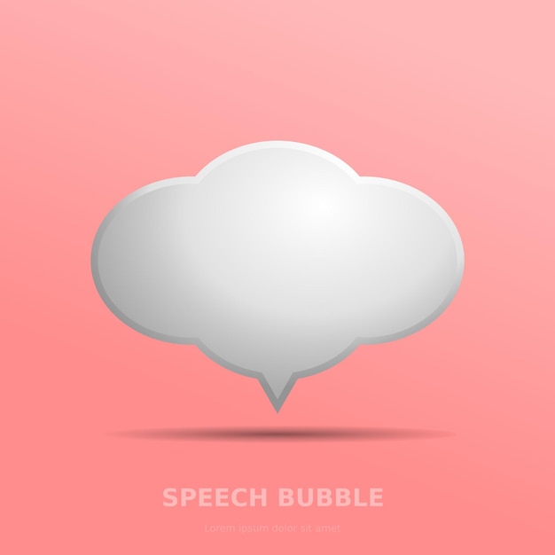 3D speech bubble pink background