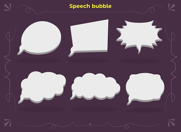 Vector 3d speech bubble set 08 chat box dialogue text message thought balloon element pack