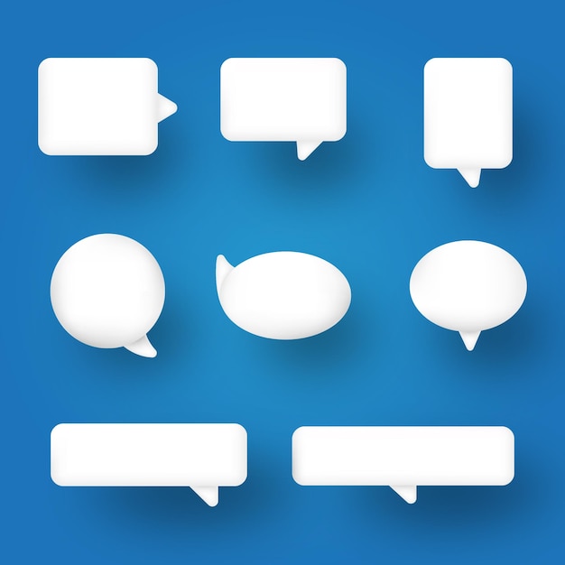 3d speech bubble set vector