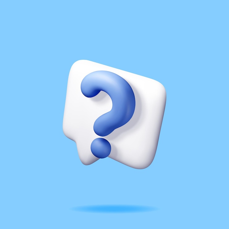 Vector 3d speech bubble with question mark isolated