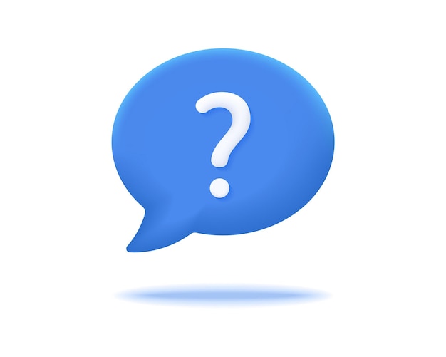 3d speech bubble with question mark realistic icon vector image