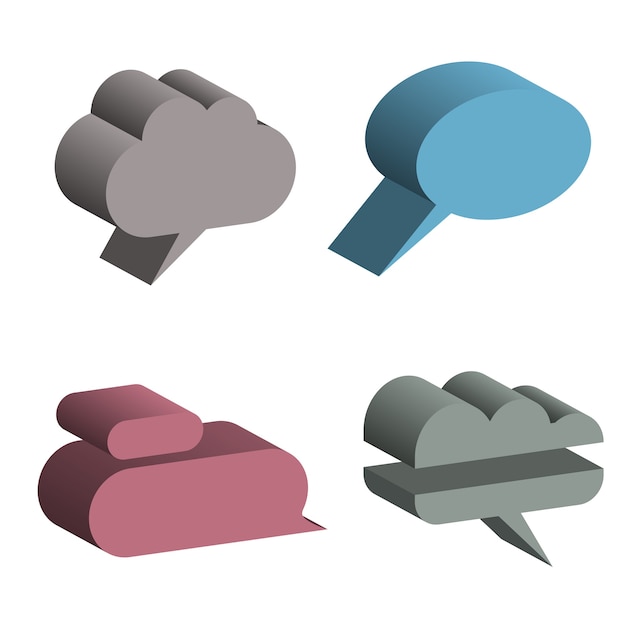 3d speech bubbles.