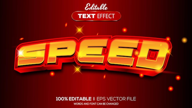 3D speed text effect Editable text effect