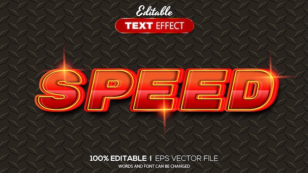 3D speed text effect - Editable text effect