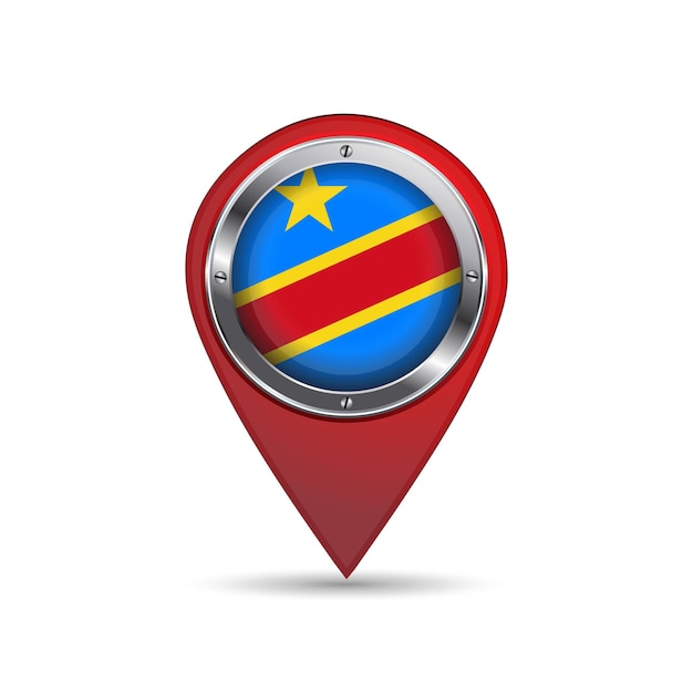 Vector 3d speldpictogram met de vlag van de congo binnen vectorafbeelding