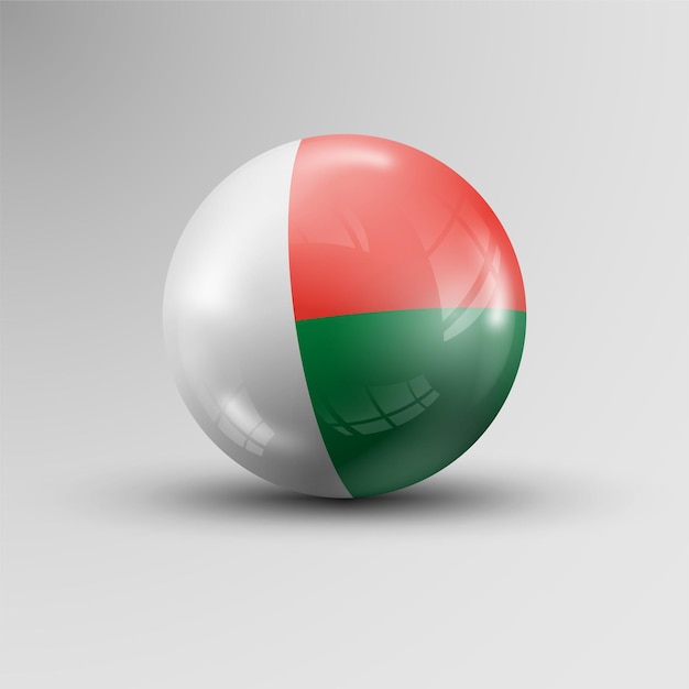 3D сферический фон с флагом Мадагаскара