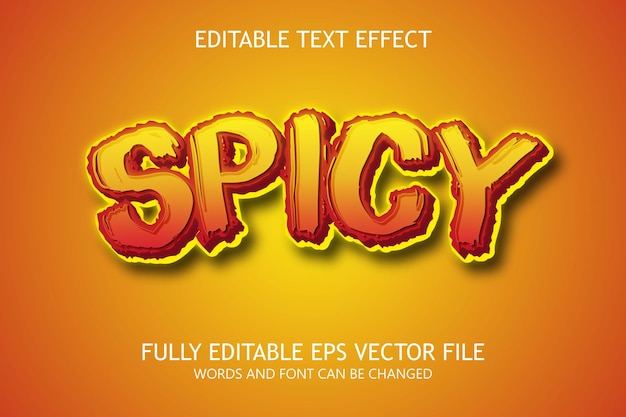 Vector 3d spicy editable text effect.spicy editable text style effect