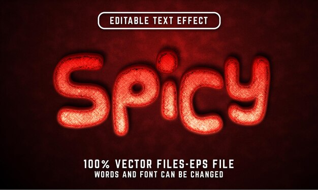 3d spicy text effect. editable text effect vector illustration