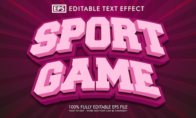 3d sport game editable text effect