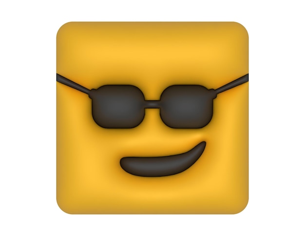 Vector 3d square type sunglasses emoji