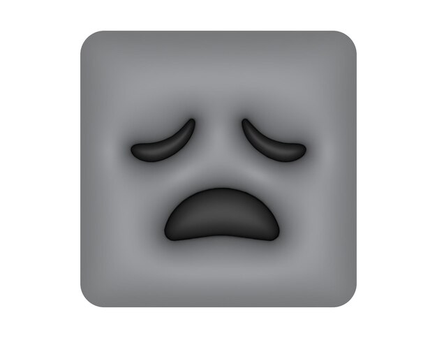 Vector 3d square type weary emoji