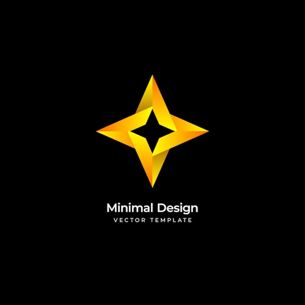 3D star minimal logo template Vector illustration