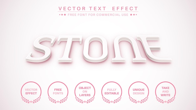 3D-steen bewerk teksteffect lettertypestijl