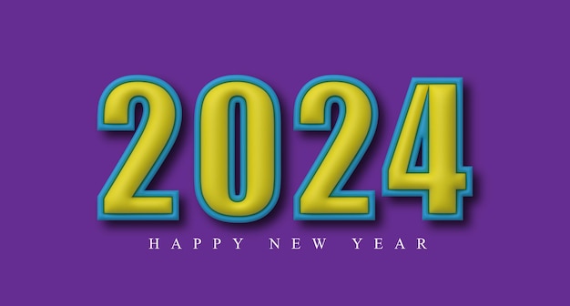 3d-stijl 2024 nieuwjaarsteksteffect