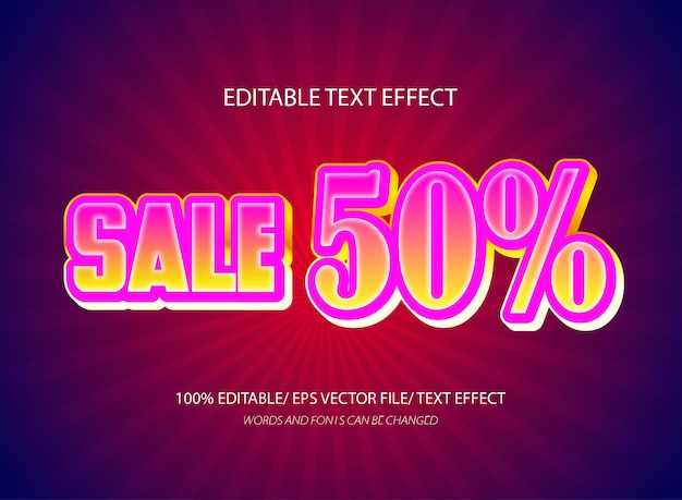 3d-stijl verkoop bewerkbare tekst-effect