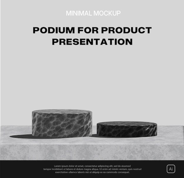 Vector 3d stone podium for product mockup