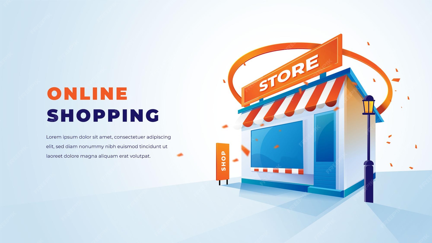 Premium Vector | 3d store and online shopping with clean elegant 3d design
