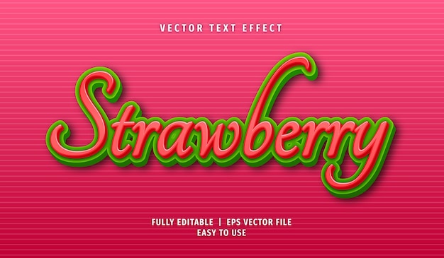 3d strawberry text effect, editable text style