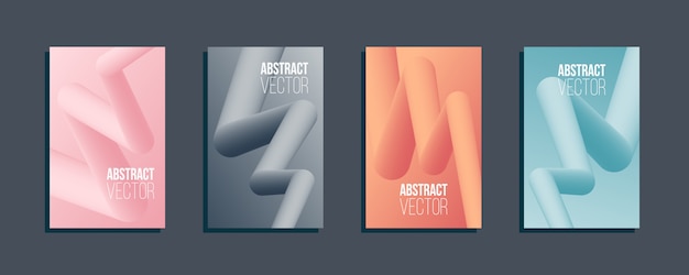 Vector 3d-stroom abstracte vorm ingesteld