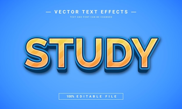 3d study editable text effect