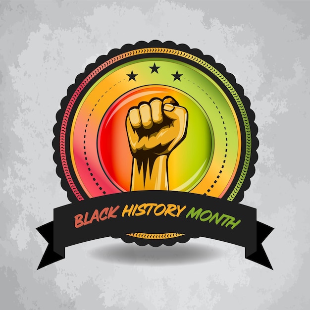 Vector 3d-style black history month badge