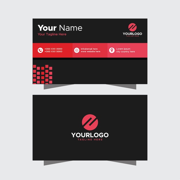 3d черно-красная креативная визитная карточка в стиле 3d