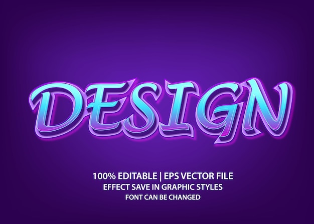 3d style design text effect