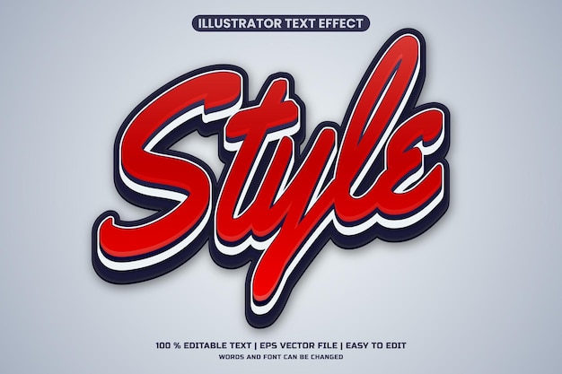 Vector 3d style editable text effect calligraphy text style