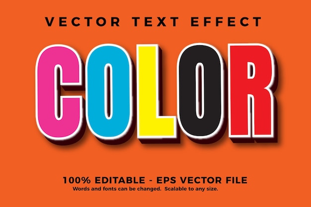 Vector 3d style editable vector text effect