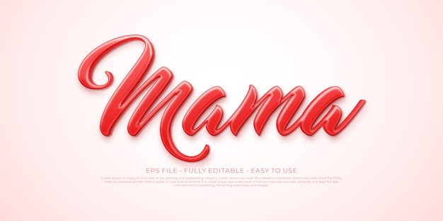 Vector 3d style effect text mama template
