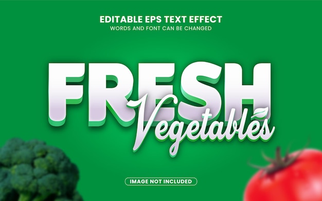 Vector 3d style fresh vegetable text effect