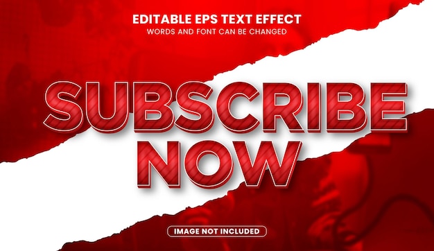 3d style subscribe now text effect