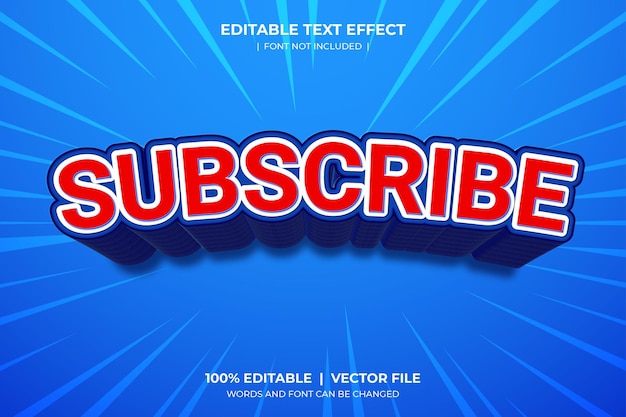 3d subscribe editable text effect style
