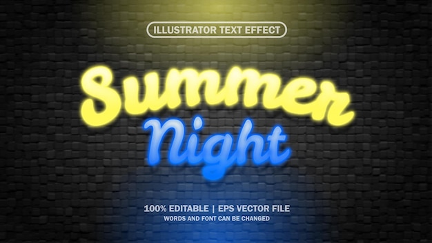 Vector 3d summer text effect editable eps file