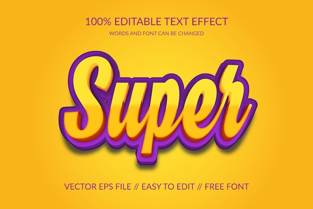 3D Super Editable text effect