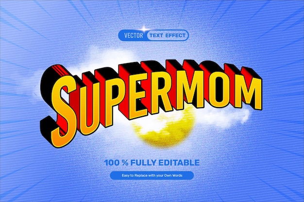 3d super mom text effect