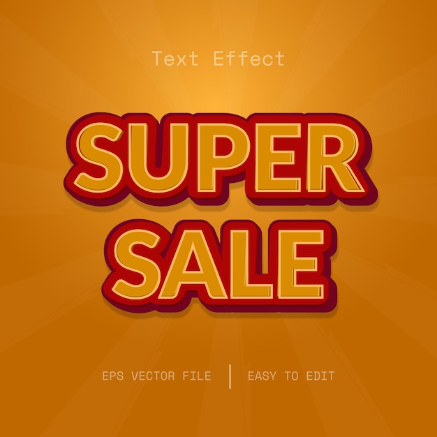 3d super sale editable sticker concept editable text