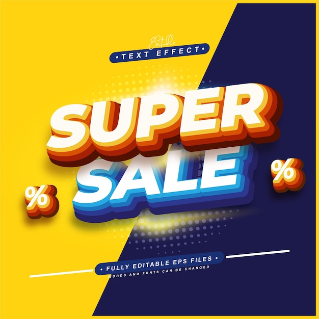 3D Super Sale-teksteffect