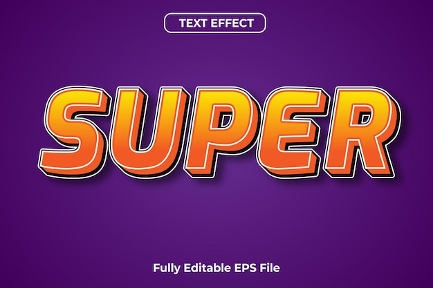 완전히 편집 가능한 글꼴을 사용한 3D SUPER 텍스트 효과 디자인