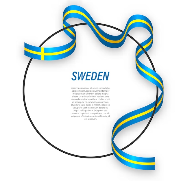 3d sweden with national flag.