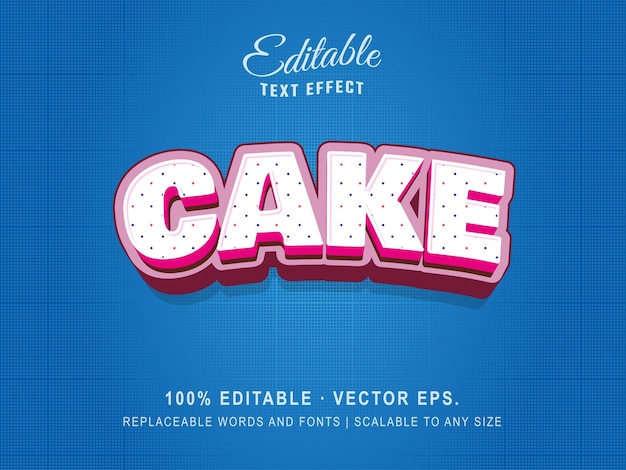 Vector 3d sweet cake text effect