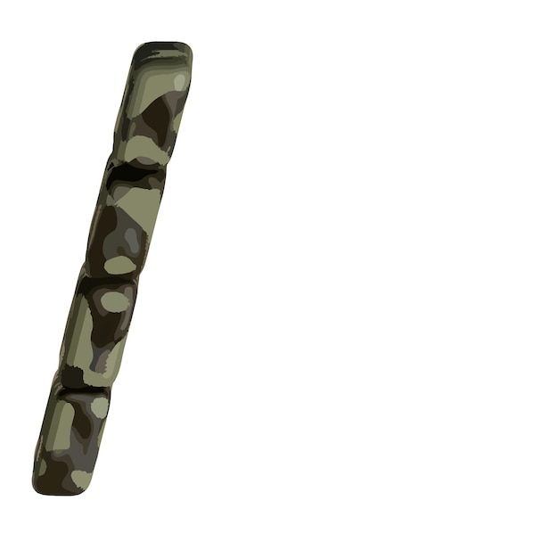 3d symbol in brown camouflage