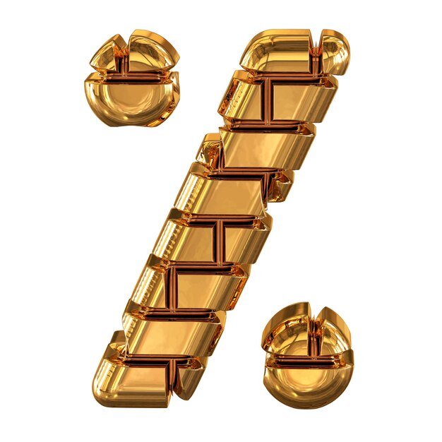 the 3d symbol made of gold bricks