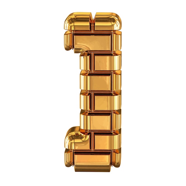 The 3d symbol made of gold bricks